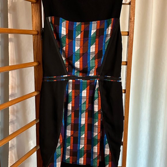 Rachel by Rachel Roy Sleeveless Shift Dress Fully Lined Front Zip Geometric - Picture 2 of 7